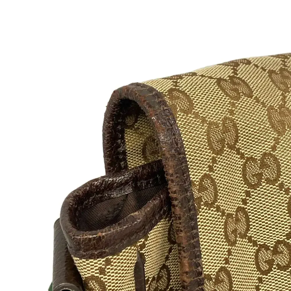 Gucci GG/Shelly Shoulder Bag 233052 Beige Dark Brown Jacquard Leather - Picture 12 of 15